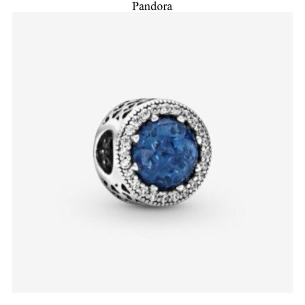 Pandora sparkling dark blue charm